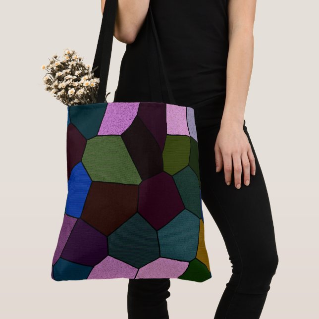 Dark Mosaic Tote Bag (Close Up)