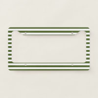 Dark Moss Green and White Stripes