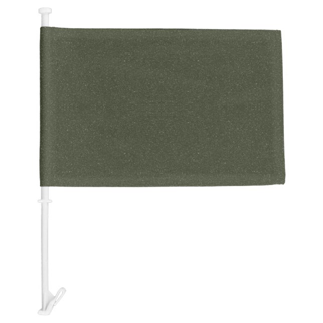 Dark Moss Green Glitter Car Flag – Customizable (Front)