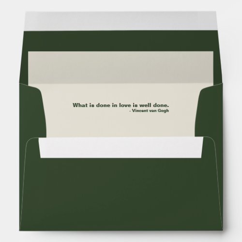 Dark Moss Green â Minimalist Interior Quote Envelope