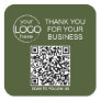 Dark Moss Green QR Code Smart Contact Square Sticker