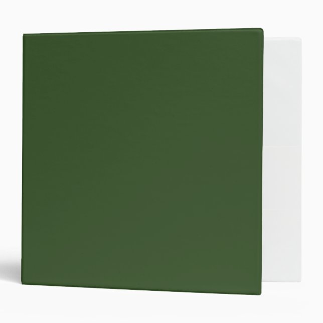 Dark Moss Green Solid Color 3 Ring Binder (Front/Inside)
