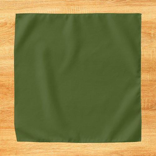 Dark Moss Green Solid Color Bandana