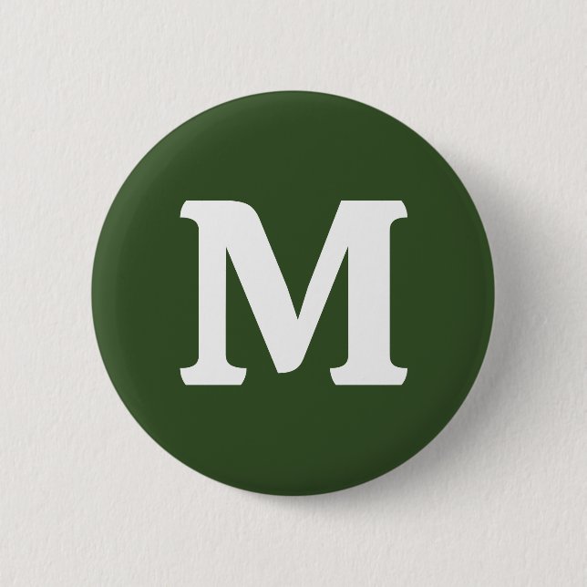 Dark Moss Green Solid Color Button (Front)