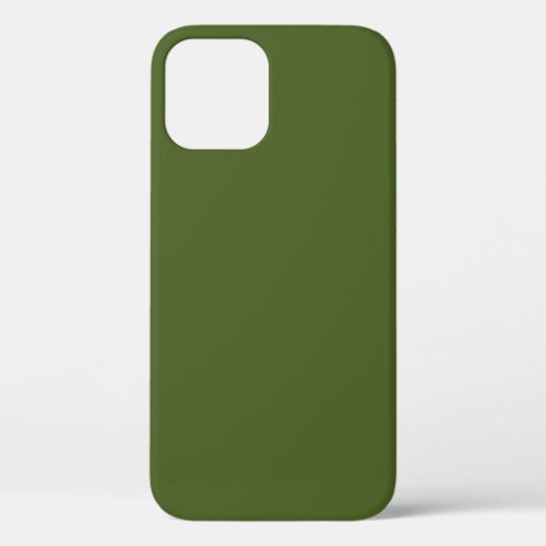 Dark Moss Green Solid Color iPhone 12 Case