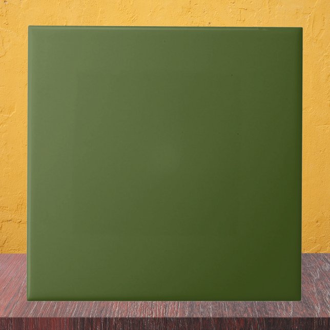 Dark Moss Green Solid Color Ceramic Tile (Creator Uploaded)