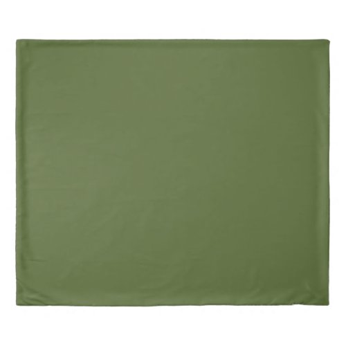 Dark Moss Green Solid Color Duvet Cover