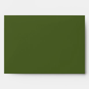 Dark Moss Green Solid Color Envelope