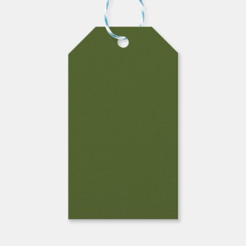 Dark Moss Green Solid Color Gift Tags