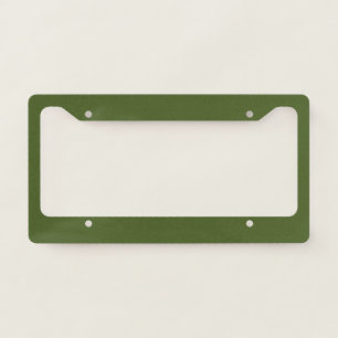 Dark Moss Green Solid Color License Plate Frame