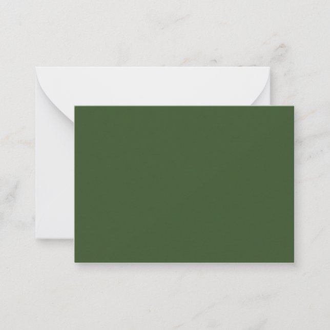 Dark Moss Green Solid Color Note Card (Front)