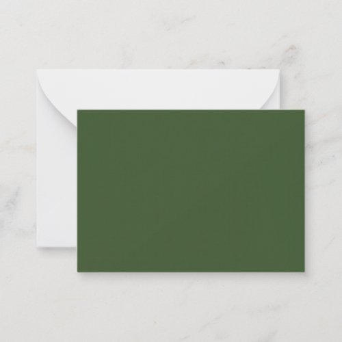 Dark Moss Green Solid Color Note Card