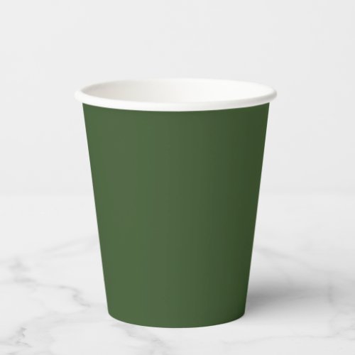 Dark Moss Green Solid Color Paper Cups