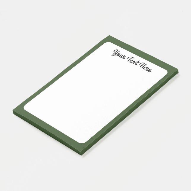 Dark Moss Green Solid Color Post-it Notes (Angled)