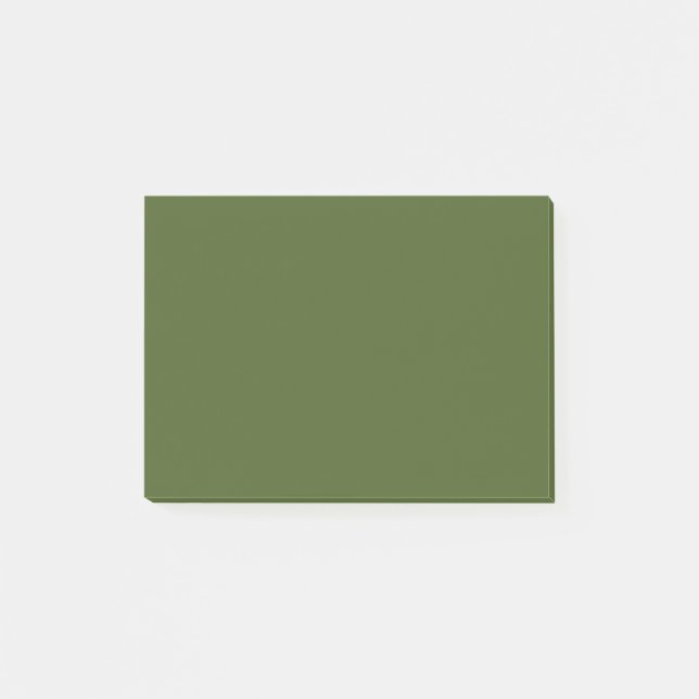 Dark Moss Green Solid Color Post-it Notes (Front)