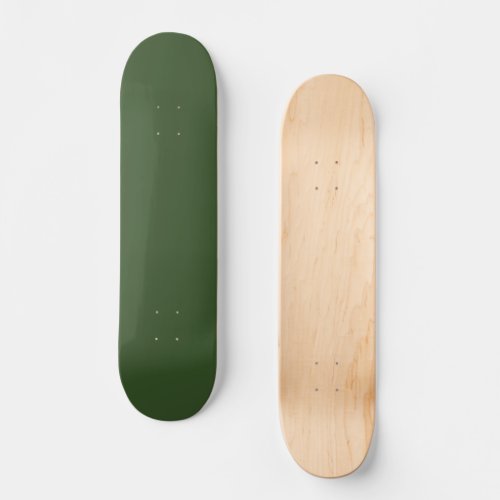 Dark Moss Green Solid Color Skateboard