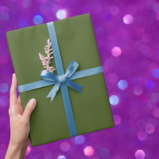 Dark Moss Green Solid Color Wrapping Paper (Creator Uploaded)