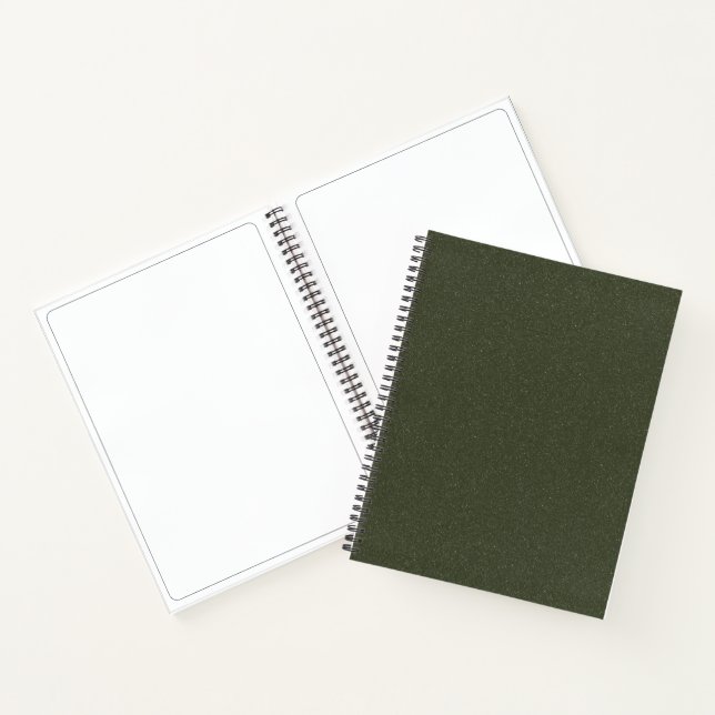 Dark Moss Green Spiral Sketchbook – Customizable Notebook (Inside)