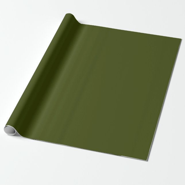 Dark Moss Green Wrapping Paper (Unrolled)