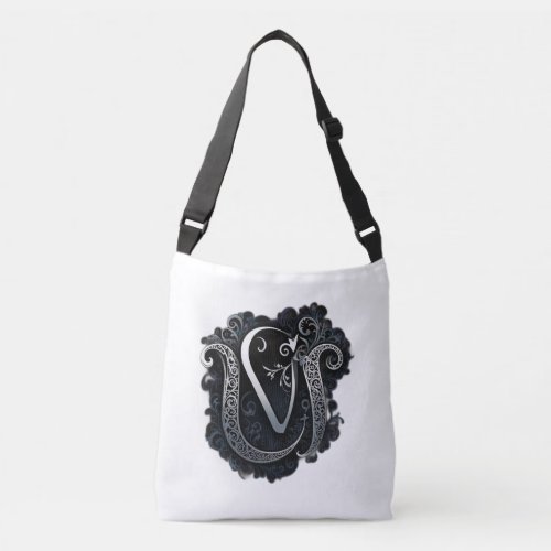 dark motif calligraphy crossbody bag