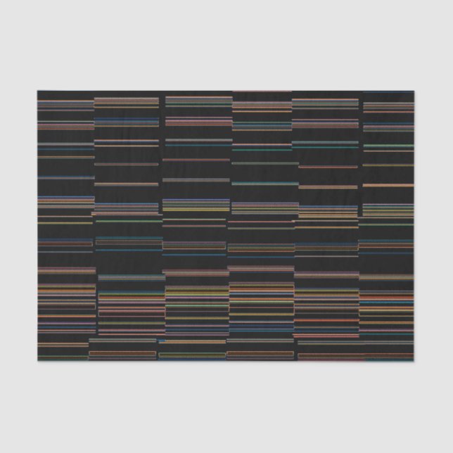 Dark Multicolored Unique Stripes Tissue Paper (Front)