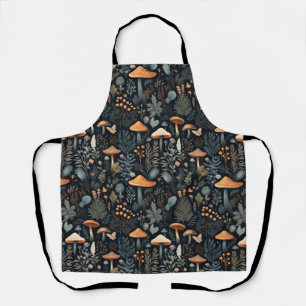 Dark Mushroom Cottagecore Pattern Apron