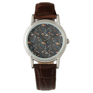 Dark Mushroom Cottagecore Pattern Watch