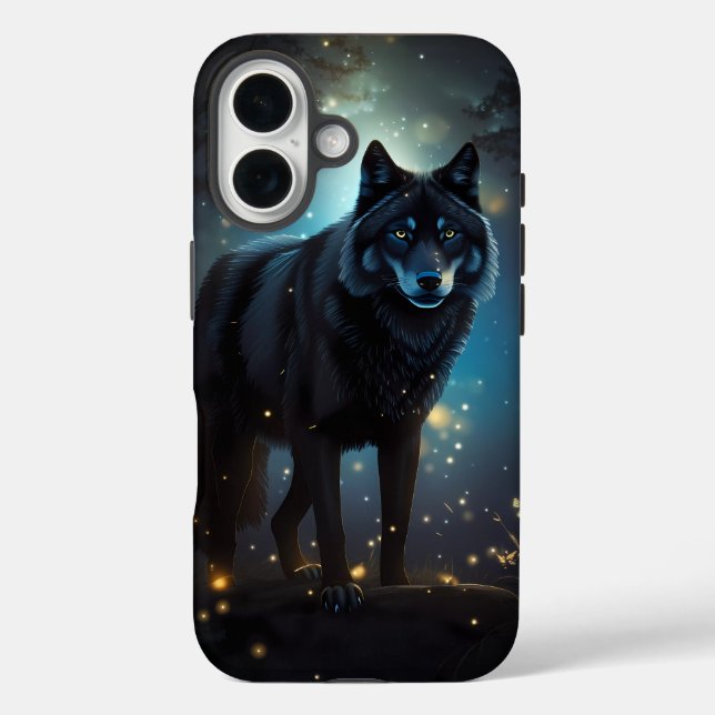 Dark Mysterious Black Wolf  Case-Mate iPhone Case (Back)