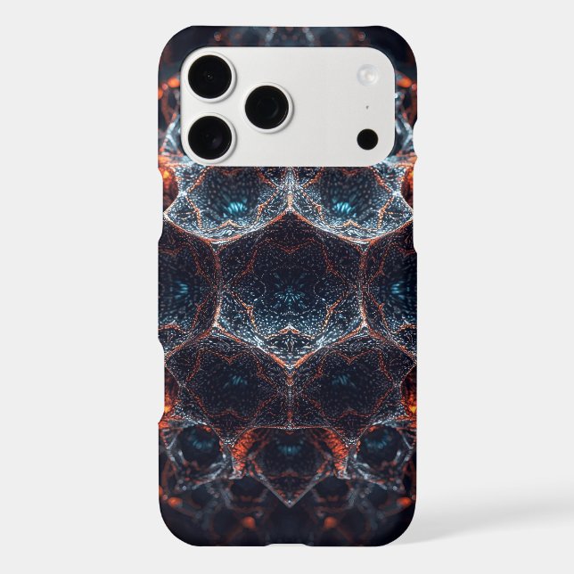 Dark Mystic Fractal Honeycomb Abstract iPhone Case (Back)