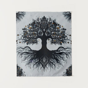 Dark Mystic Tree of Life Tapestry