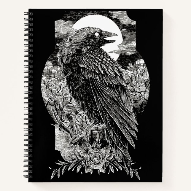 Dark Mystical Raven Notebook (Front)