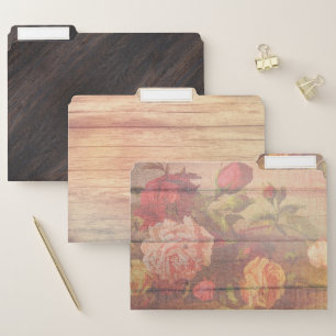 Dark n Light Wood Grain Look Set of File Folders