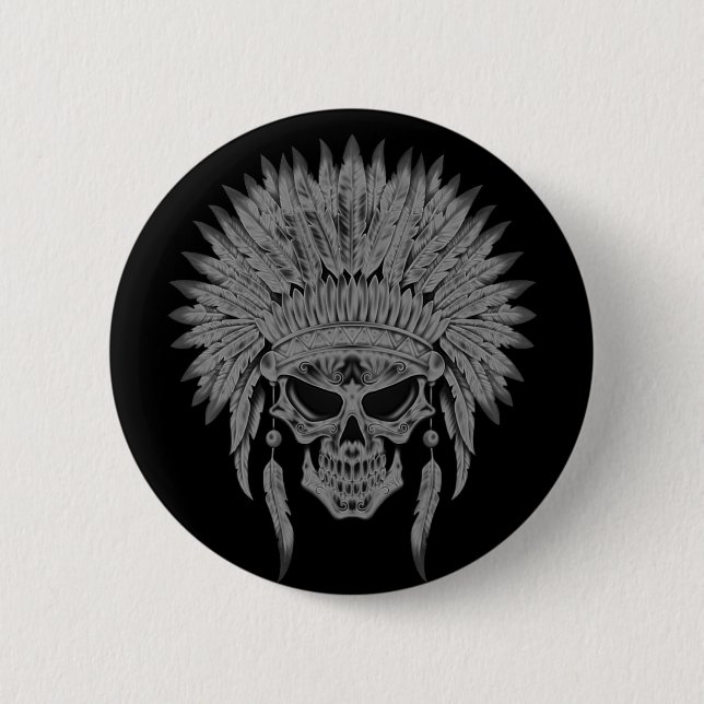 Dark Native Skull Button (Front)