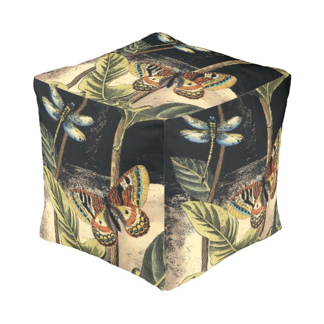 Dark Nature Scene by Vision Studio Pouf (Angled Front)