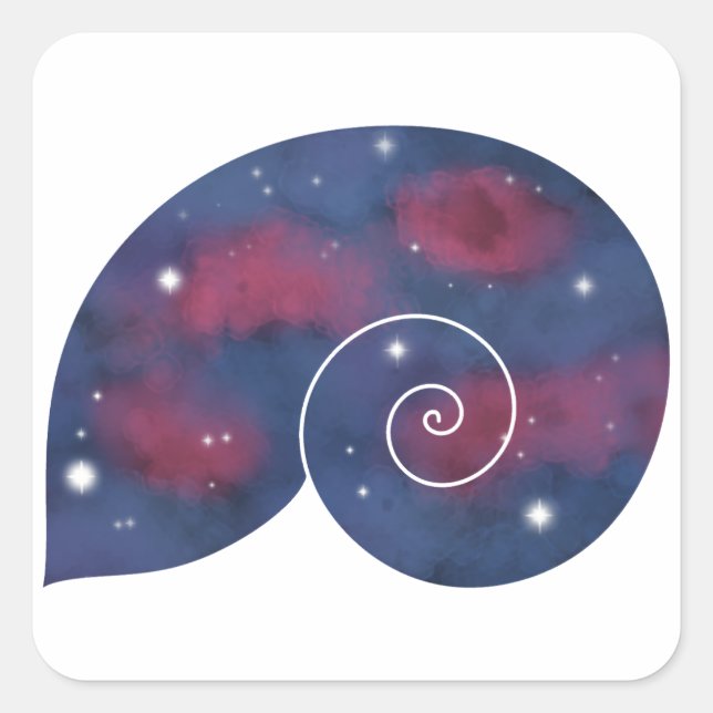 Dark Nautilus Shell Starscape Sticker (Front)