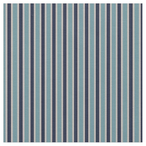 Dark Navy and Light turquoise stripes Fabric