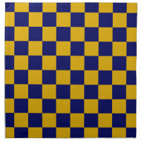 Dark Navy and Mustard Yellow Checkerboard