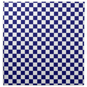 Dark Navy Blue and White Checkerboard Squares Napkin