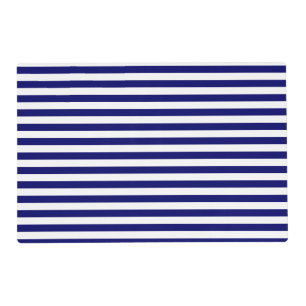 Dark Navy Blue and White Horizontal Stripe Placemat