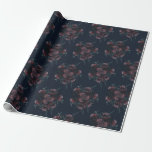 Dark Navy Blue Floral Elegant Wedding Maroon Mauve Wrapping Paper<br><div class="desc">Elegant dark navy blue floral with maroon and mauve flowers wedding invitation is lovely with maroon and pink roses and greenery on a dark navy blue background for a gothic wedding look.  The flowers adorn the corners for an elegant,  modern and sophisticated look.</div>