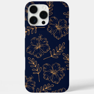 Dark Navy Blue Iphone case | Elegant Floral Design