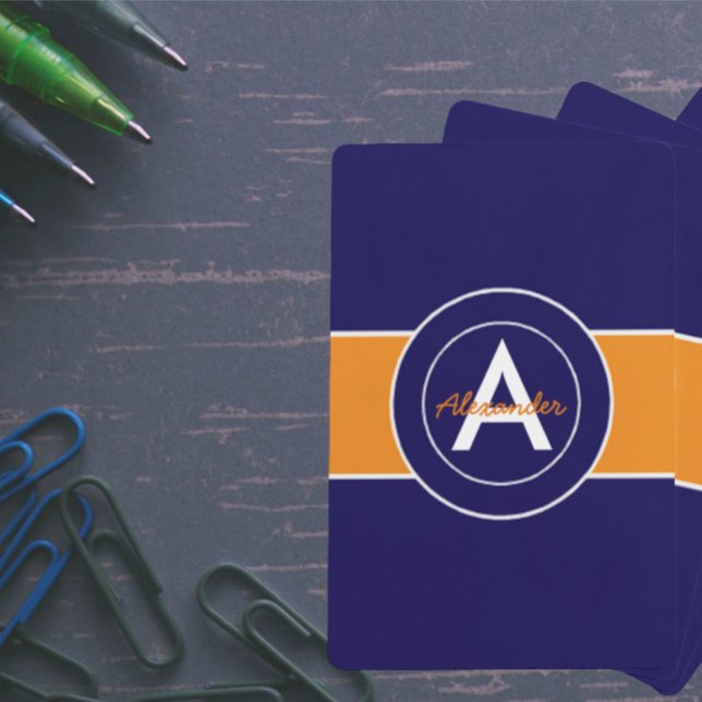 Dark Navy Blue Orange Poker Cards (Creator Uploaded)