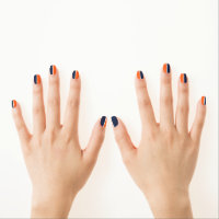 Navy Blue, Light Blue & Red Rugby Stripe Nail Wraps