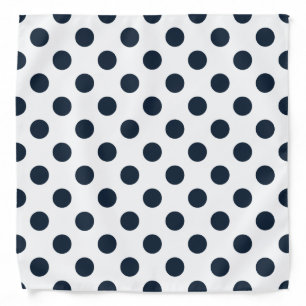 Dark navy blue polka dots bandana