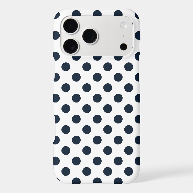 Dark navy blue polka dots Case-Mate iPhone case (Back)