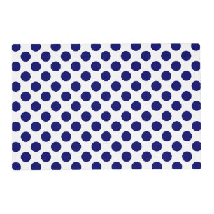 Dark Navy Blue Polka Dots on White Placemat