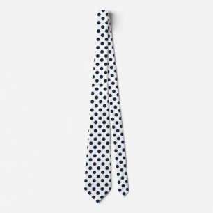 Dark navy blue polka dots tie