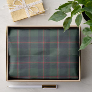 Dark Navy Blue Red Green Plaid Tissue Paper
