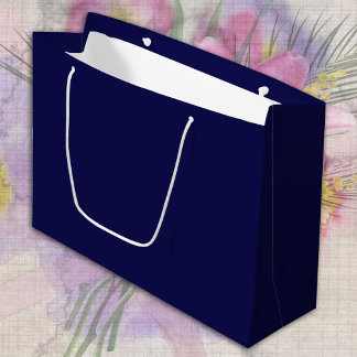 Dark Navy Blue solid minimalist Large Gift Bag