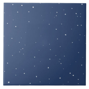 Dark Navy Blue Star Starry Night Home Decor Accent Ceramic Tile